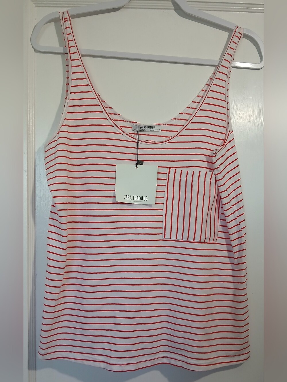 Zara Striped Tank with Chest Pocket NWT